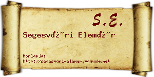 Segesvári Elemér névjegykártya