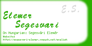 elemer segesvari business card